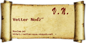 Vetter Noé névjegykártya